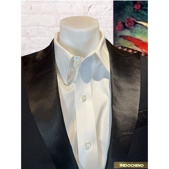 New Indochino 38R Black Tuxedo Formal Coat Suit Jacket Only - Picture 2 of 13